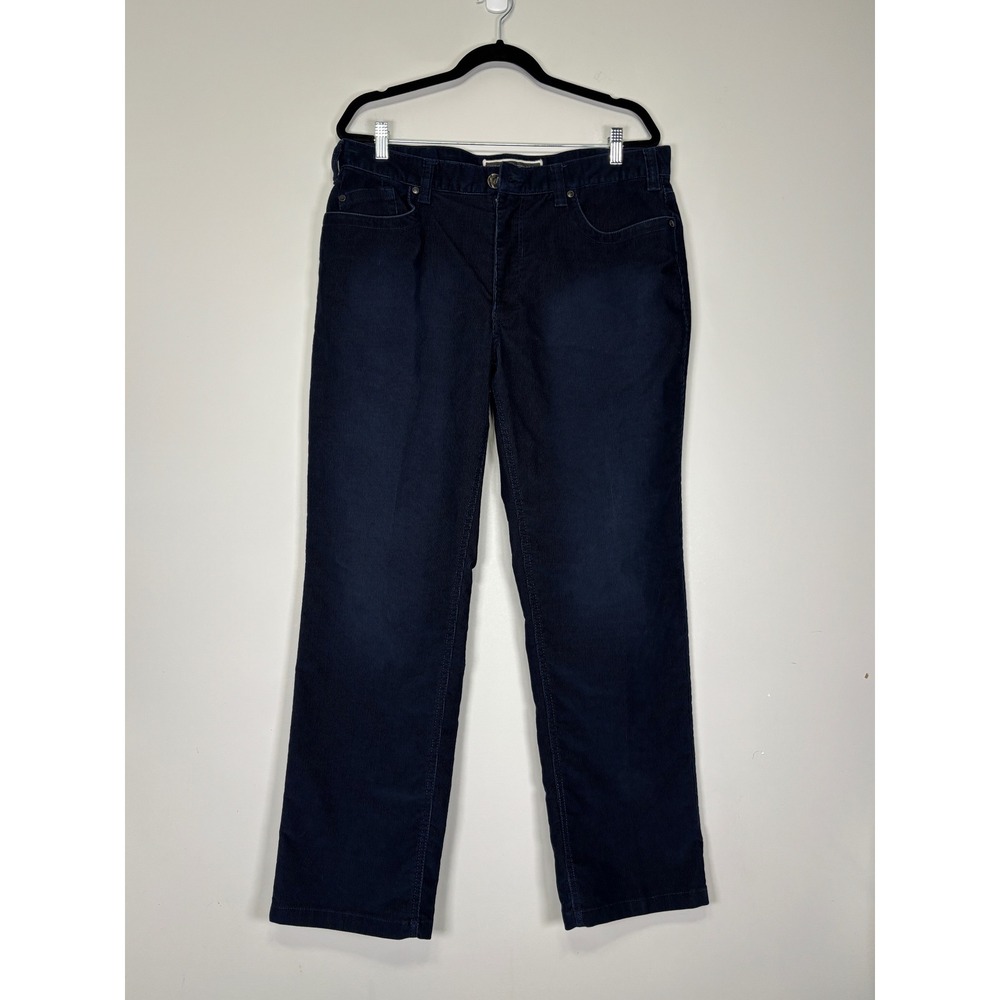 Haggar Heritage Collection Mens 36x30 Navy Blue Corduroy Straight Fit Pants